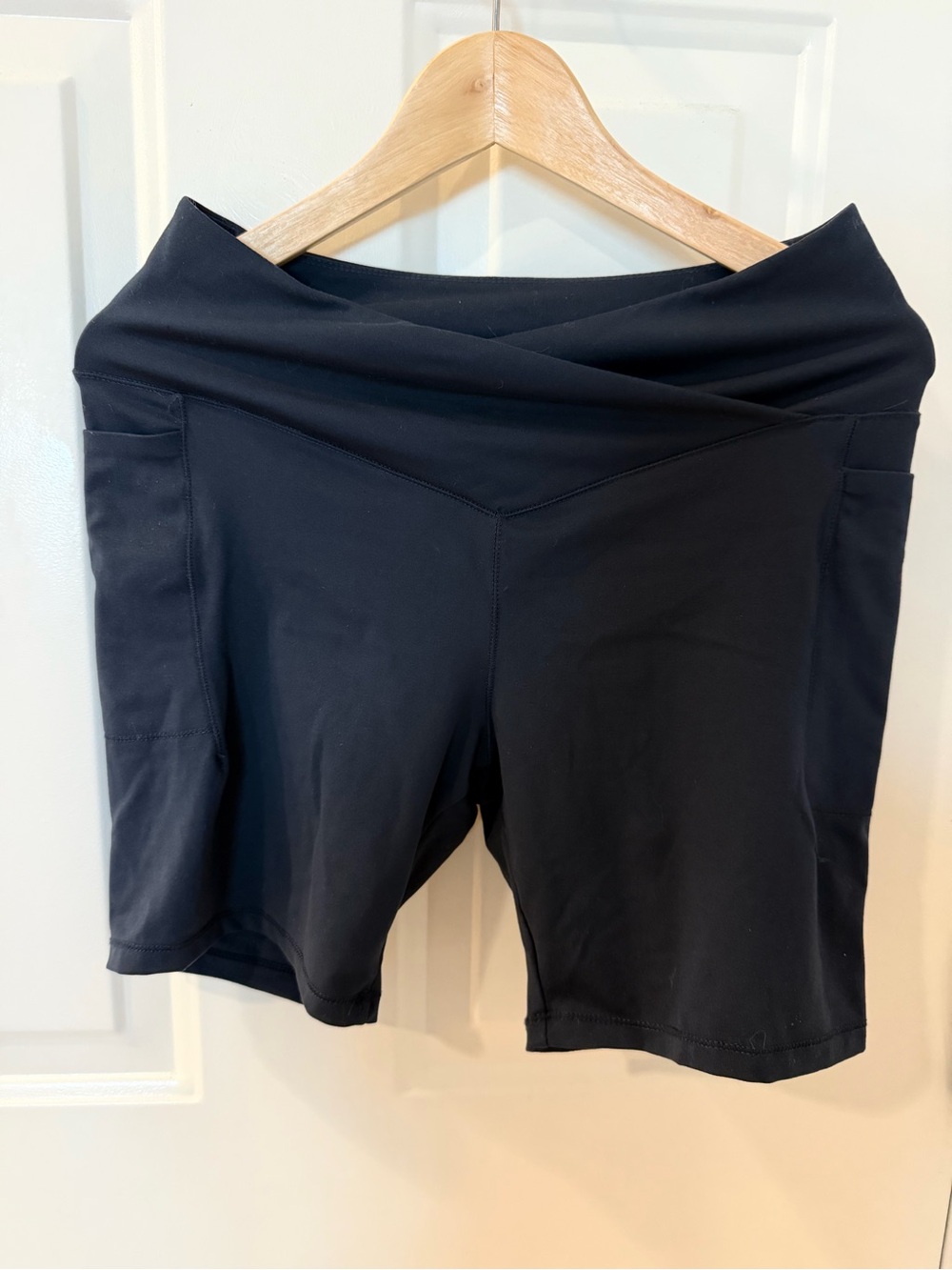 Danskin Black High-Rise Bike Shorts with Side Pockets